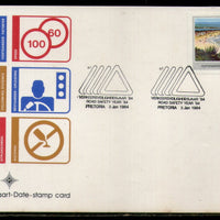 South Africa 1984 Road Safety Year Traffic Sign Transport Date Stamp Card #16533