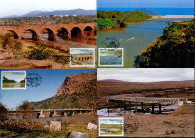 Transkei 1985 Bridges Architecture River Mountain Sc 159-62 Max Cards # 16539