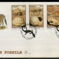 Namibia 1995 Fossils Prehistoric Wildlife Animal Fauna Sc 779-82 FDC # 16542