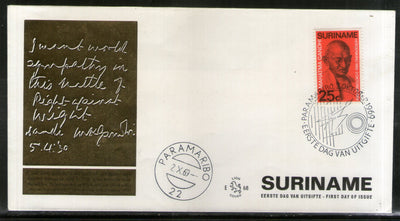 Suriname 1969 Mahatma Gandhi of India Birth Centenary Gold Foil FDC # 16552