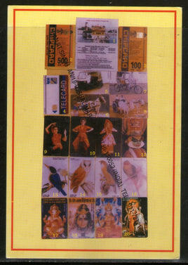 India Hindu Mythology Phone Cards Picture Post Card Mint # 16553