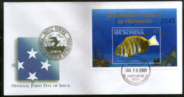 Micronésie 2001 Poissons sous-marins Animaux de la vie marine Sc 448 M/s sur FDC # 16574