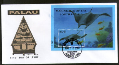 Palau 2000 Mantra Ray Fishes Marine Life Animals Sc 567 M/s FDC # 16613
