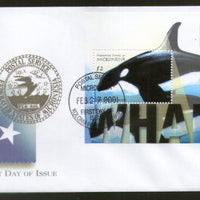 Micronesia 2001 Whales Fishes Marine Life Animals Sc 418 M/s FDC # 16616