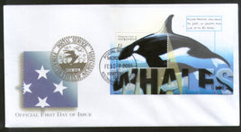 Micronesia 2001 Whales Fishes Marine Life Animals Sc 418 M/s FDC # 16616