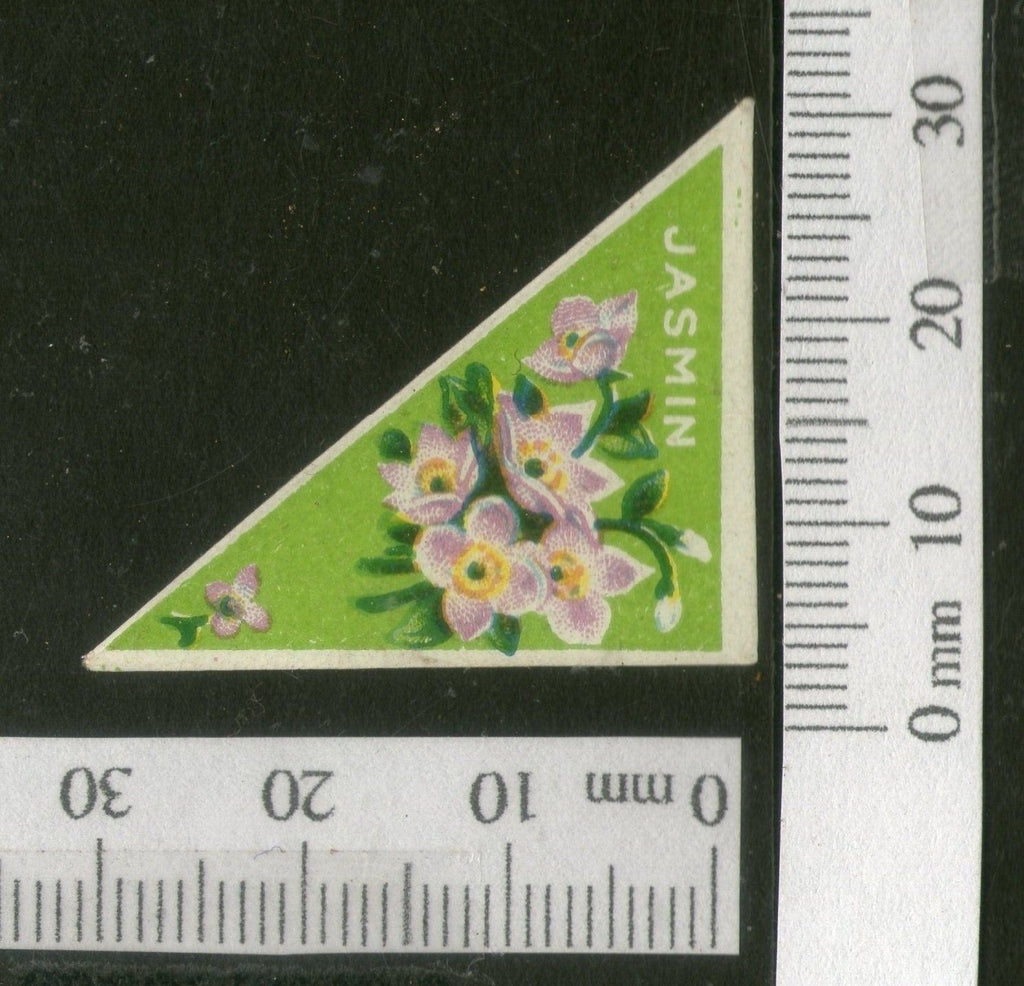 India 1950's Jasmin Flower French Print Vintage Perfume Label Multi-Colour # 016 - Phil India Stamps