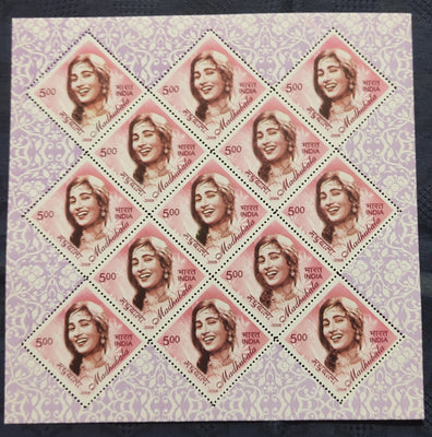 India 2008 Madhubala Actress Cinema Phila-2345 Sheetlet MNH