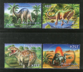 Central African Rep. 2001 Dinosaurs Pre Historic Animals Sc 1430-33 MNH # 1700