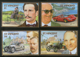 Voiture du centenaire de l'automobile de Saint-Vincent 1987 Sc 1044-47 MNH # 172