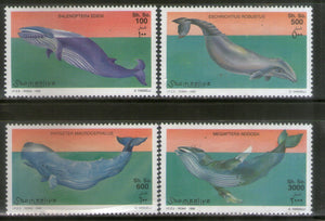 Somalia 1999 Whales Marine Life Fish 4v MNH # 1758