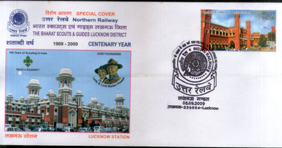 India 2009 Northern Railway & Scout & Girl Guide Lady & Lord Baden Powell Special Cover # 18016