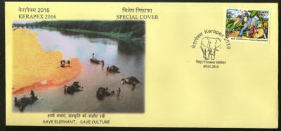 India 2016 Save Elephant Save Culture Then You Save Forest KERAPEX Cover # 18038