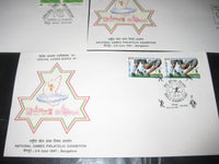 India 1997 Athletics Sports Wheel Ball Games NGPEX Banglore 7 diff. Special Covers # 18066