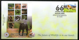 India 2020 Black Leopard Bear Wildlife Week Animals Bird Special Cover # 18415
