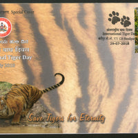 India 2018 International Save Tiger Day Wildlife Animal Special Cover # 18450