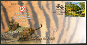 India 2018 International Save Tiger Day Wildlife Animal Special Cover # 18450