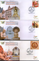 India 2021 3 diff. Shri Digamber Jain Panchayti Temple Kanpur Jainism Religion Special Covers # 18643