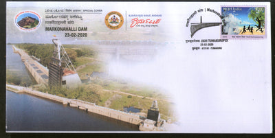 India 2020 Markonahalli Dam Tumkurpex Special Cover # 18702