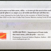 India 2020 COVID-19 Corona Warrior Best Logistics Service Provider Health  Special Cover # 18718