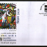 India 2020 Micro Vision Salutes the Guardians Ophthalmologists Health Special Cover # 18764