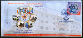 India 2021 Andhra Hospitals Salutes Covid Worriers Health Special Cover # 18792