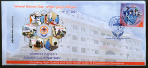 India 2021 Andhra Hospitals Salutes Covid Worriers Health Special Cover # 18792