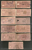 India Fiscal Kathiawar State 11 Diff Court Fee Revenue Stamp Used # 1879