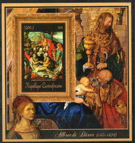 Central African Republic 2011 Nude Painting by Albrecht Durer Sc 1681 M/s MNH # 19029 - Phil India Stamps