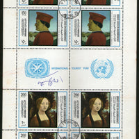 Qu'aiti State Aden South Arabia Rembrandt Da Vinci Painting Art 8v Cancelled Sheets # 19087