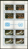 Qu'aiti State Aden South Arabia Rembrandt Da Vinci Painting Art 8v Cancelled Sheets # 19087