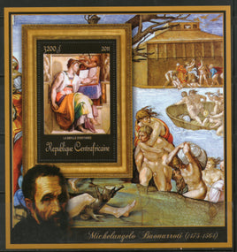 Central African Republic 2011 Nude Painting by Michelangelo Art Sc 1697 M/s MNH # 19088 - Phil India Stamps