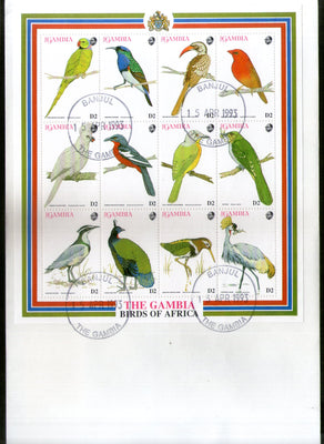 Gambia 1993 Birds Parrot Wildlife Animals Sc 1375 Sheetlet FDC # 19089