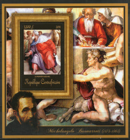 Central African Republic 2011 Nude Painting by Michelangelo Art Sc 1696 M/s MNH # 19090 - Phil India Stamps