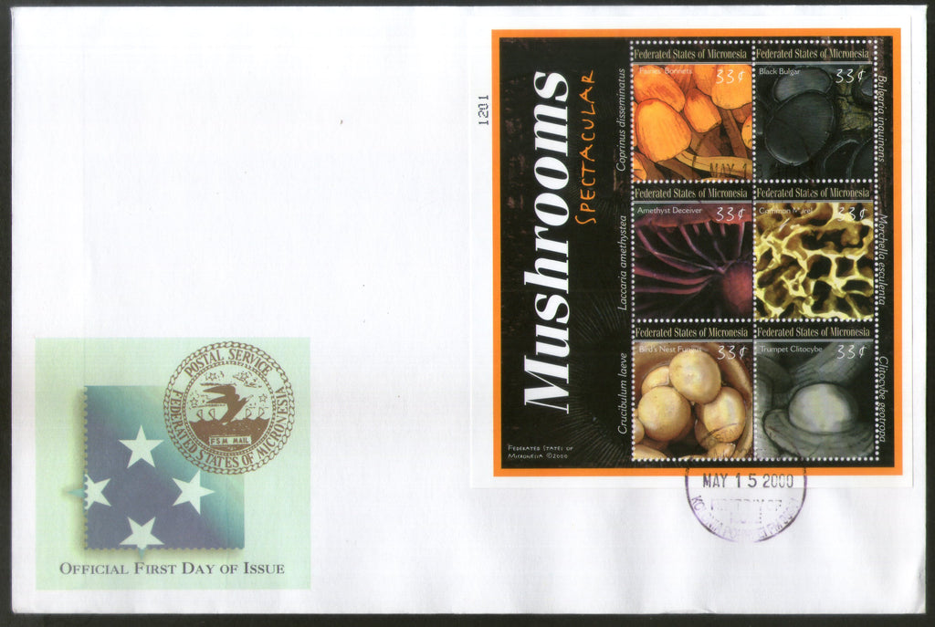 Micronesia 2000 Mushroom Fungi Flora Tree Plant Sc 381 Sheetlet FDC # 19126