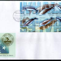 Micronesia 2001 Whales Fishes Marine Life Animals Sc 417 Sheetlet FDC # 19127