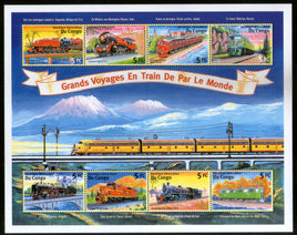 Congo Zaire 2001 Steam Locomotive Train Electric Transport Railway Sc 1564 M/s MNH # 19138