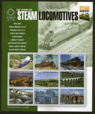 Gambia 2004 Steam Locomotives Railway Train Sc 2834 Sheetlet MNH # 19140