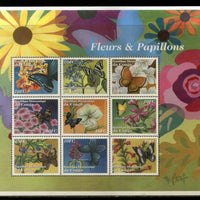 Congo Zaire 2001 Flower & Butterfly Papillons Tree Plant Insect Sc 1608 Sheetlet MNH # 19143