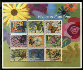 Congo Zaire 2001 Flower & Butterfly Papillons Tree Plant Insect Sc 1608 Sheetlet MNH # 19143