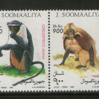 Somalia 1994 Monkeys Wildlife Animals Languor 4v Setenant MNH # 19168a
