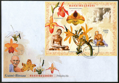 Guinea Bissau 2006 Mahatma Gandhi of India & Orchids M/s FDC # 19182