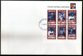 Grenada 1993 Italian Football Soccer Club Sc 2238 Sheetlet FDC # 19206