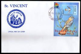 St. Vincent 2001 Birds of Prey Eagle Wildlife Sc 2880 M/s FDC # 19207