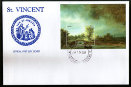St. Vincent 2001 Stone Bridge Paintings by Rembrandt Art M/s Sc 2871 FDC # 19214