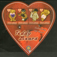 Grenada Grenadines 2002 Teddy Bear Centenary Heart Odd Shaped M/s Sc 2422 MNH # 19219