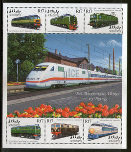 Maldives 1999 Trains of World Locomotive Railway Transport Sc 2401 M/s MNH # 19226