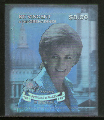 St. Vincent 1998 Princess Diana Commemoration Hologram Stamp Sc 2630 MNH # 1953