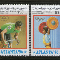 Sahara 1996 Olympic Games Sport Weightlifting Cycling 2v MNH # 1978