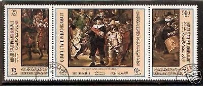 Qu'aiti State Aden South Arabia Rembrandt Painting Art Cancelled # 5883