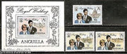 Anguilla 1981 Lady Diana Royal Wedding Prince Charles 3v+M/s MNH # 13161